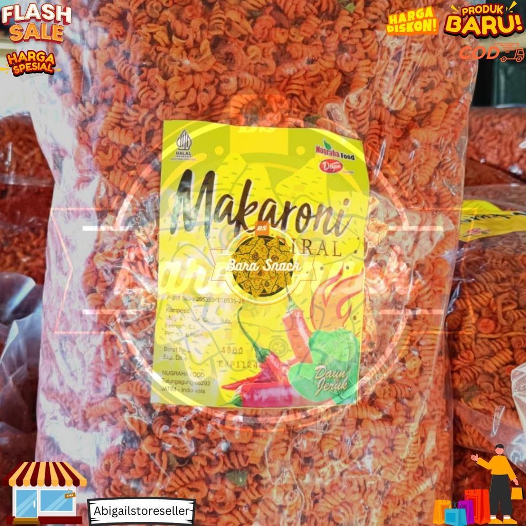 

[ 500Gr ] Makroni Spiral Pedas Daun Jeruk / Makroni Ulir Viral / Camilan Snack Kiloan Murah -B D Sale