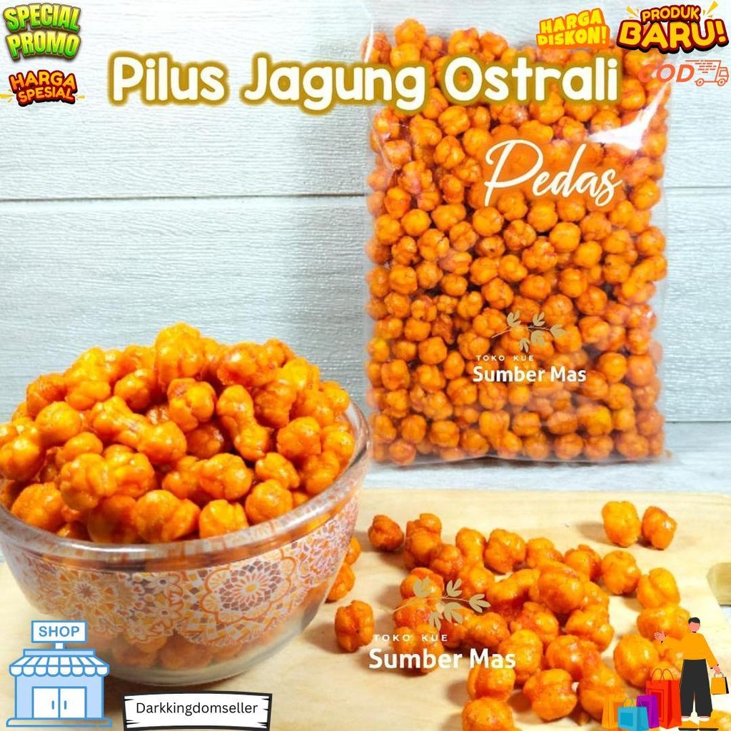 

Pilus Jagung 250Gr / Pilus Australi Pedes / Pilus Australia Pedas / Pilus Jagung Pedes Daun Jeruk / Pilus Jagung Kiloan D Best Seller