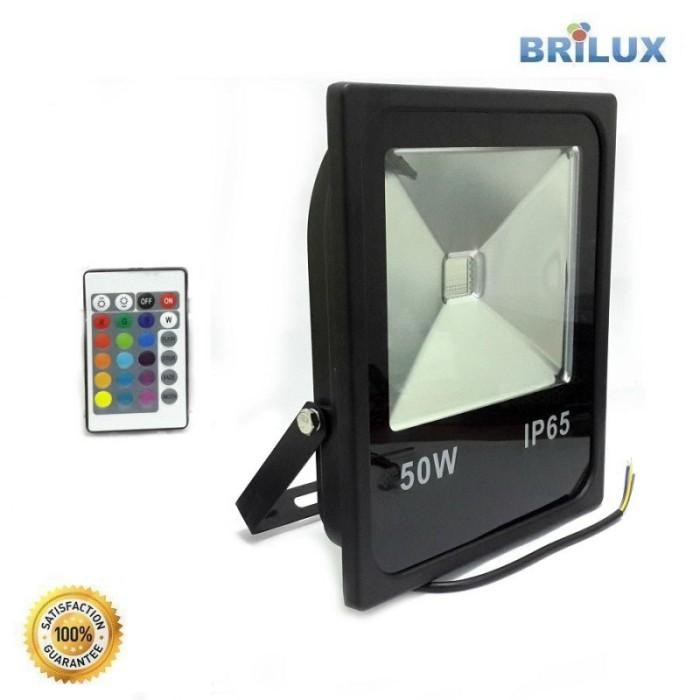 LED FLOODLIGHT BRILUX AC 220V - 50W | SLIM - MERAH-HIJAU-BIRU (RGB)