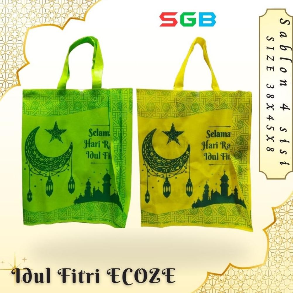 

1 Lusin ( 12 Pc ) Tas Spunbond Lebaran Ver 2025 Ecozee/Wilco 38X45X8 4 Sisi Idul Fitri - Spunbond Idul Fitri Stock