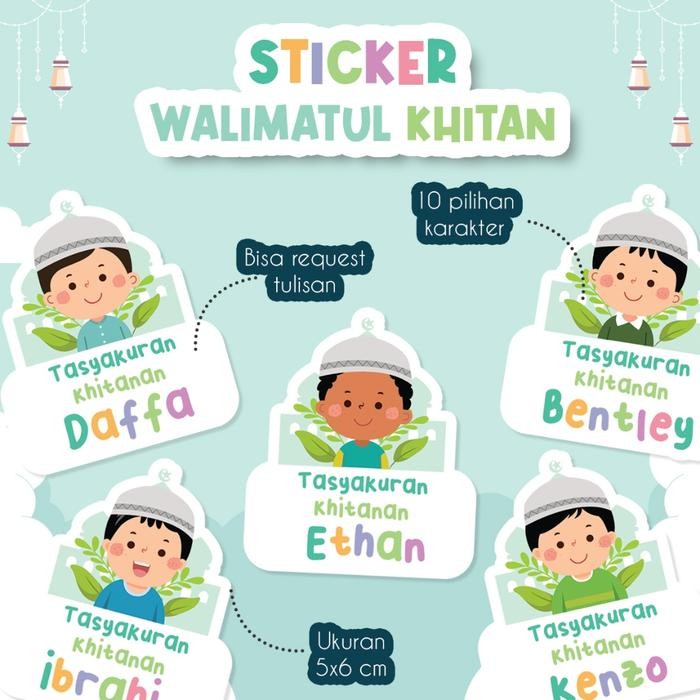 Sticker Syukuran Khitanan Anak Sticker Bento Tasyakur Walimatul Khitan Anak Souvenir