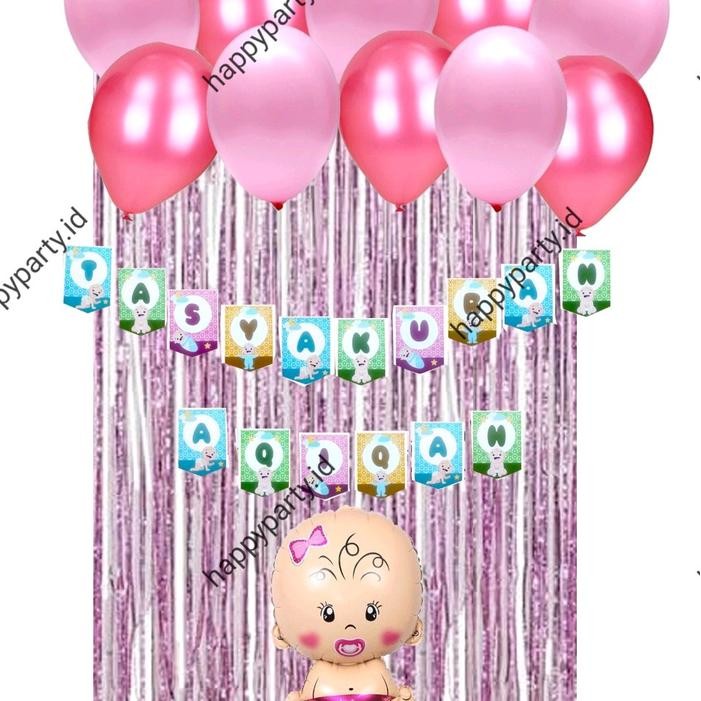 Dekorasi Paket Simple Tasyakuran Aqiqah Balon