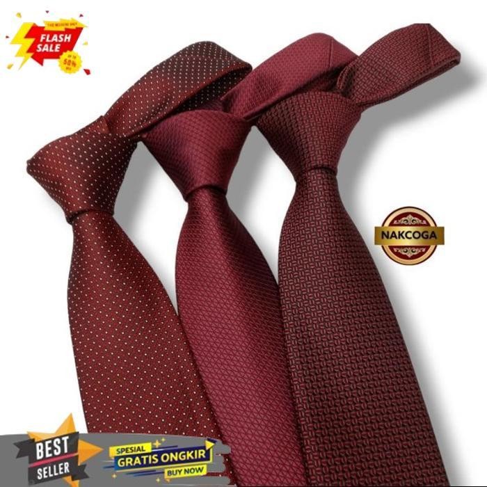Today dasi merah maroon dasi merah polos pria import