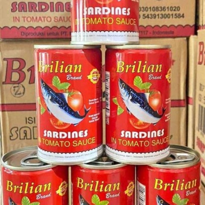 

sarden brilian sauce tomat 155 gr satu karton isi 50 kaleng