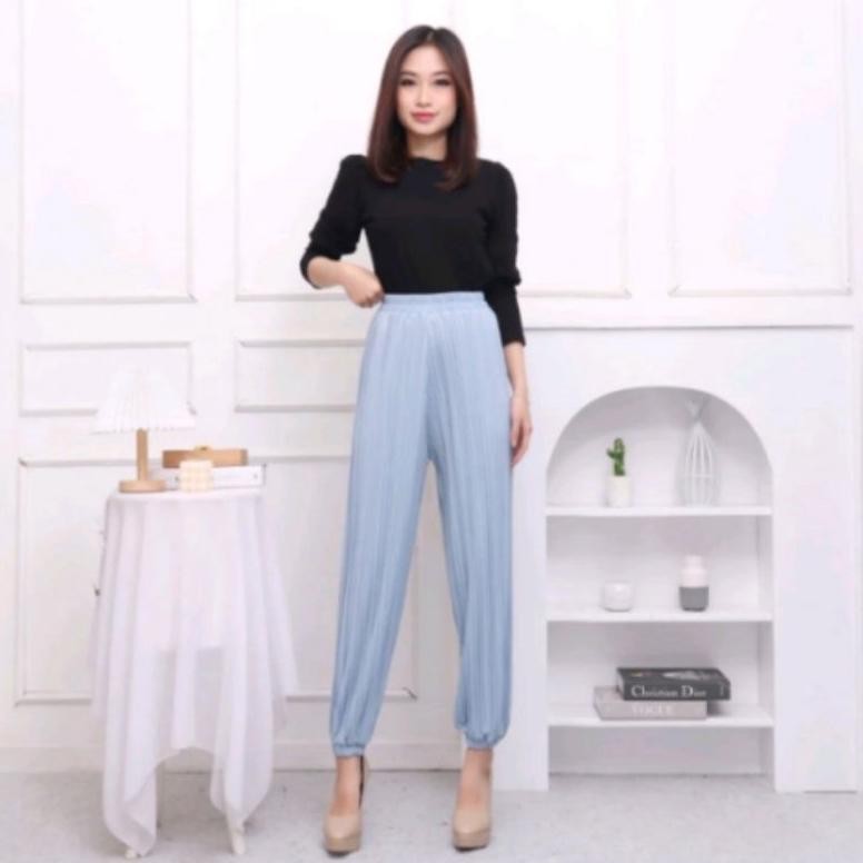 Celana Joer Plisket Bb / Joger Wanita / Celana Kantor Casual