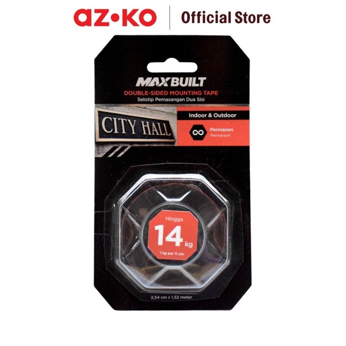 

AZKO Maxbuilt 2.5 cmx1.5 mtr Isolasi Mounting Tape Extreme Double Tape Perekat Isolasi Lakban