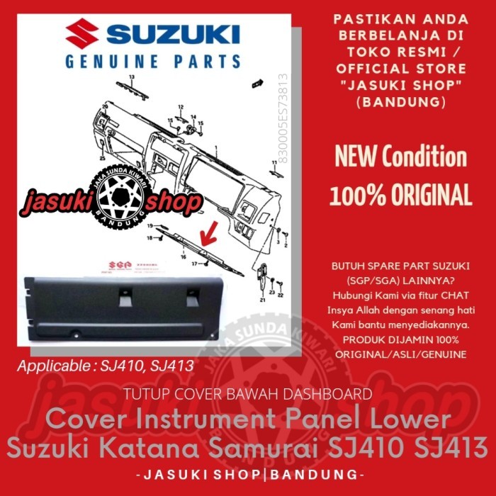 Cover Tutup Dashboard Dasbor Suzuki Jimny Katana Sj410 Sj413 Asli Ori Original Sgp