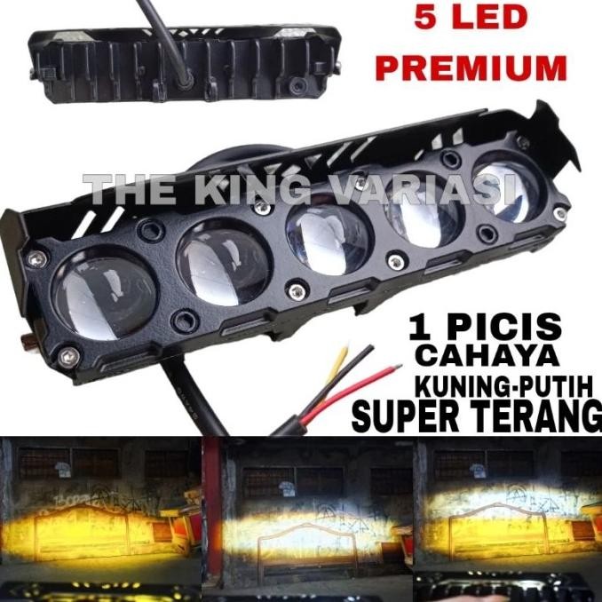 LAMPU SOROT LED SQL 5 MATA PREMIUM SUPER TERANG 75 WATT 12-24 VOLT ARUS DC / LAMPU SOROT MOTOR / LAM