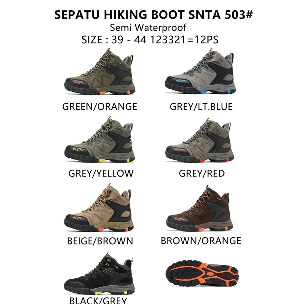 SEPATU GUNUNG HIKING PRIA SNTA 496 ORIGINAL SEMI WATERPROOF Terlaris