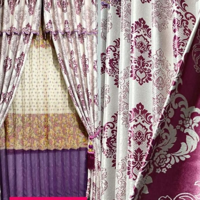 Gorden Poni Gabung Hordeng Jendela Dan Tu Bahan Zaat Motif Bola Bali