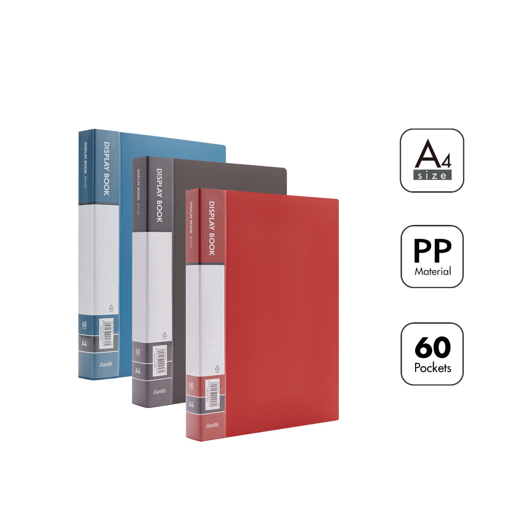 

[Avjaya Stationery] Bantex Display Book A4 / Clear Holder 60 Pocket PP Anti-Static Warna Klasik BF4105