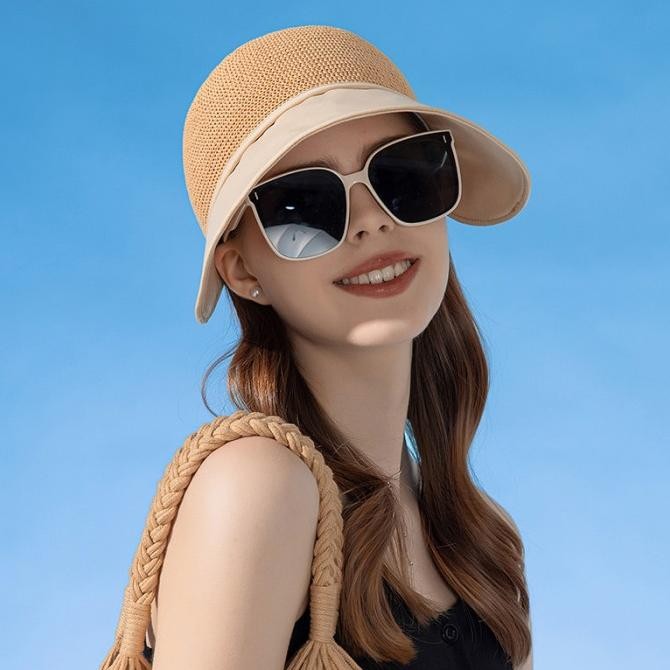 NEW PRODUK TOPI DEWASA WANITA TOPI VISOR WANITA/TOPI LEBAR WANITA PELINDUNG MATAHARI/TOPI WANITA HIJ