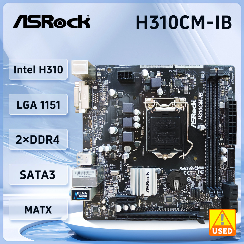 AQS ASRock H310CM-IB Motherboard LGA1151Intel H310 DDR4 32GB Micro ATX support 9th/8th Gen Core i5-9