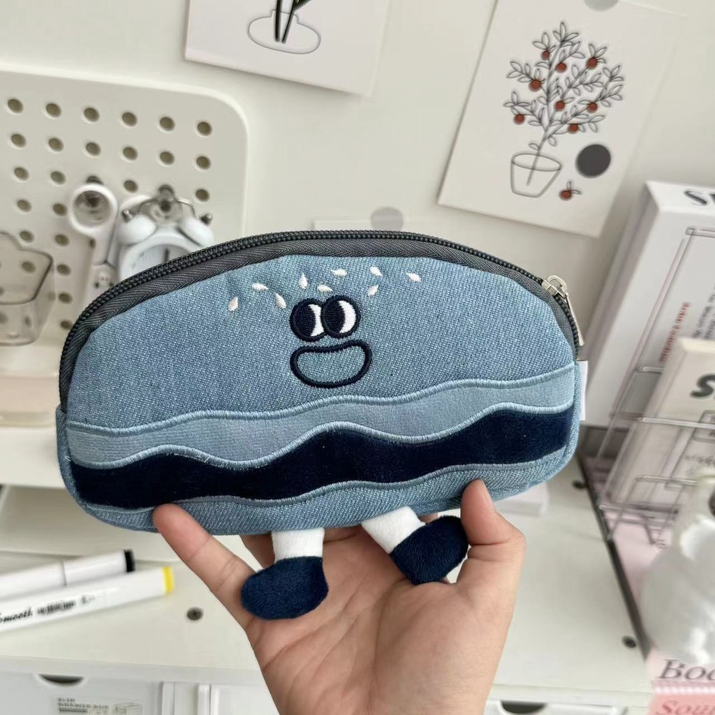 

Cute Denim Burger Funny Pencil Case Student Stationery Storage Bag