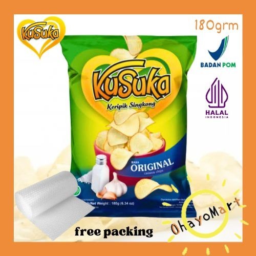 

BERKUALITAS Kusuka Keripik singkong Rasa Original / Cassava Chips Original 180grm