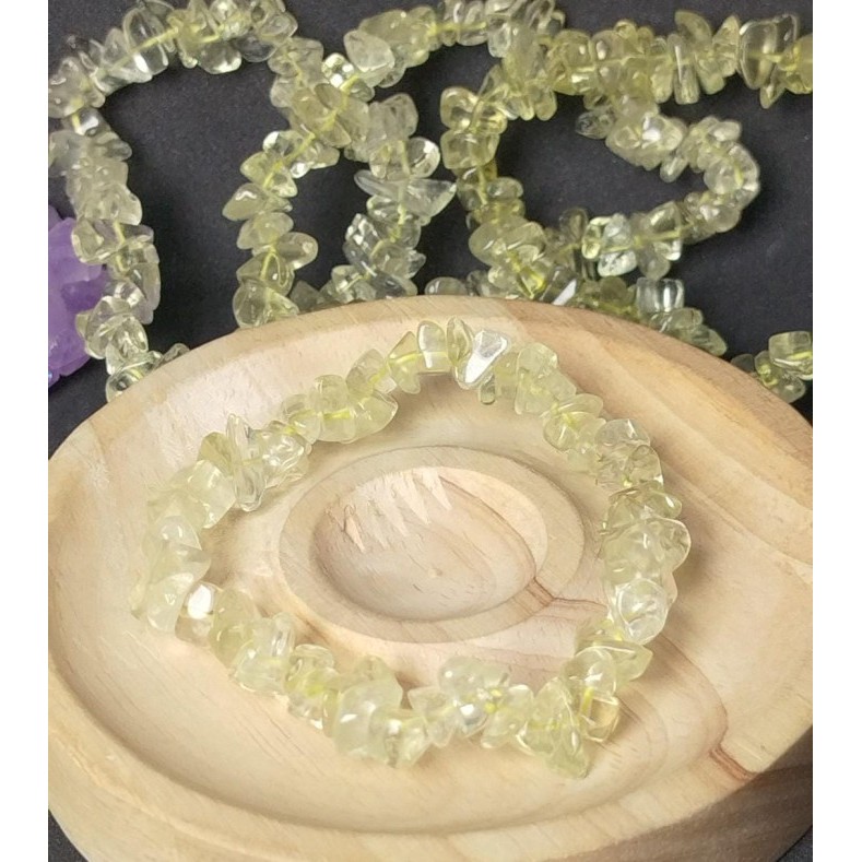 

KOMPLIT Gelang Lybian Desert Glass / Gold Tektite Natural Chips 5-12 mm