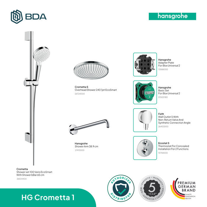 Hansgrohe Shower Kamar Mandi Set Shower Set Tanam Shower Mandi Crometta Set
