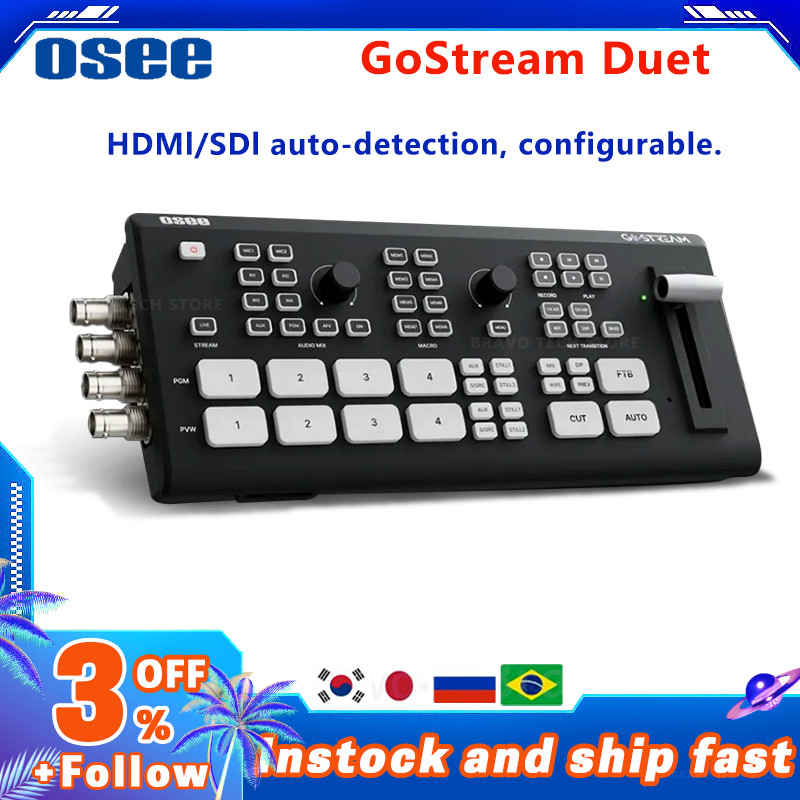 New OSEE GoStream Duet NDI HX License 5 channels 9 effects 12 inputs SDI to HDMI-compatible Coverter