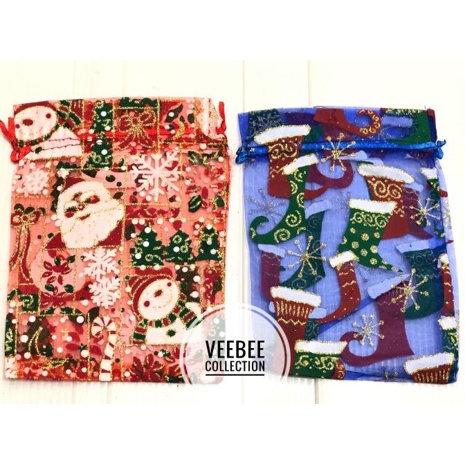 

] Kantong tile natal 13x18cm/ kantong sovenir/tas tile/kantong serut