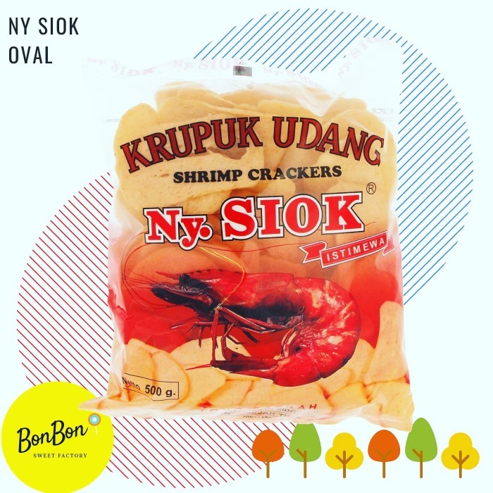 

KERUPUK NY SIOK OVAL BULAT / KRUPUK UDANG NYSIOK ASLI READY GOJEK