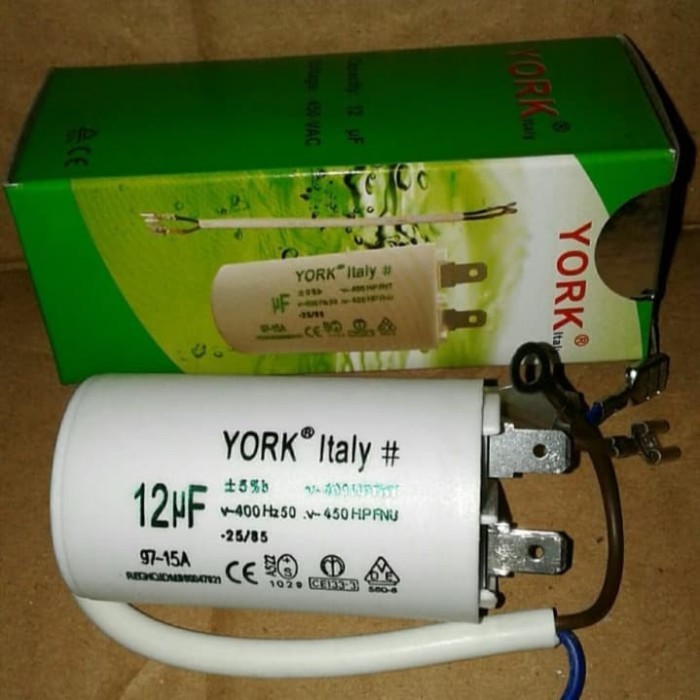 STOK TERBARU capasitor/ kapasitor mesin pompa air "YORK" 12UF /450V