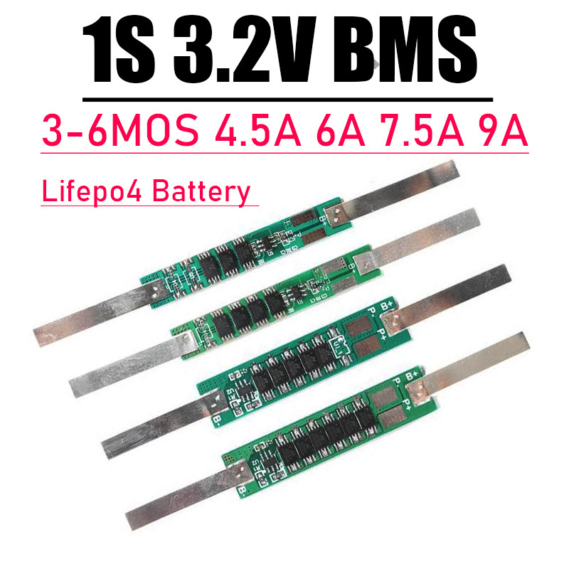 PUJASERRAZ 1S 3.2V Lifepo4 BMS 4.5A 6A 7.5A 9A Lithium Iron Phosphate Battery Protection Board MOS 1