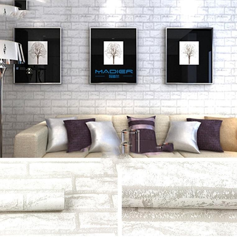 TT60 Wallpaper dinding bata batu alam putih kamar tidur dinding dapur 10 meter real 45cm x 7,8-9m Sa