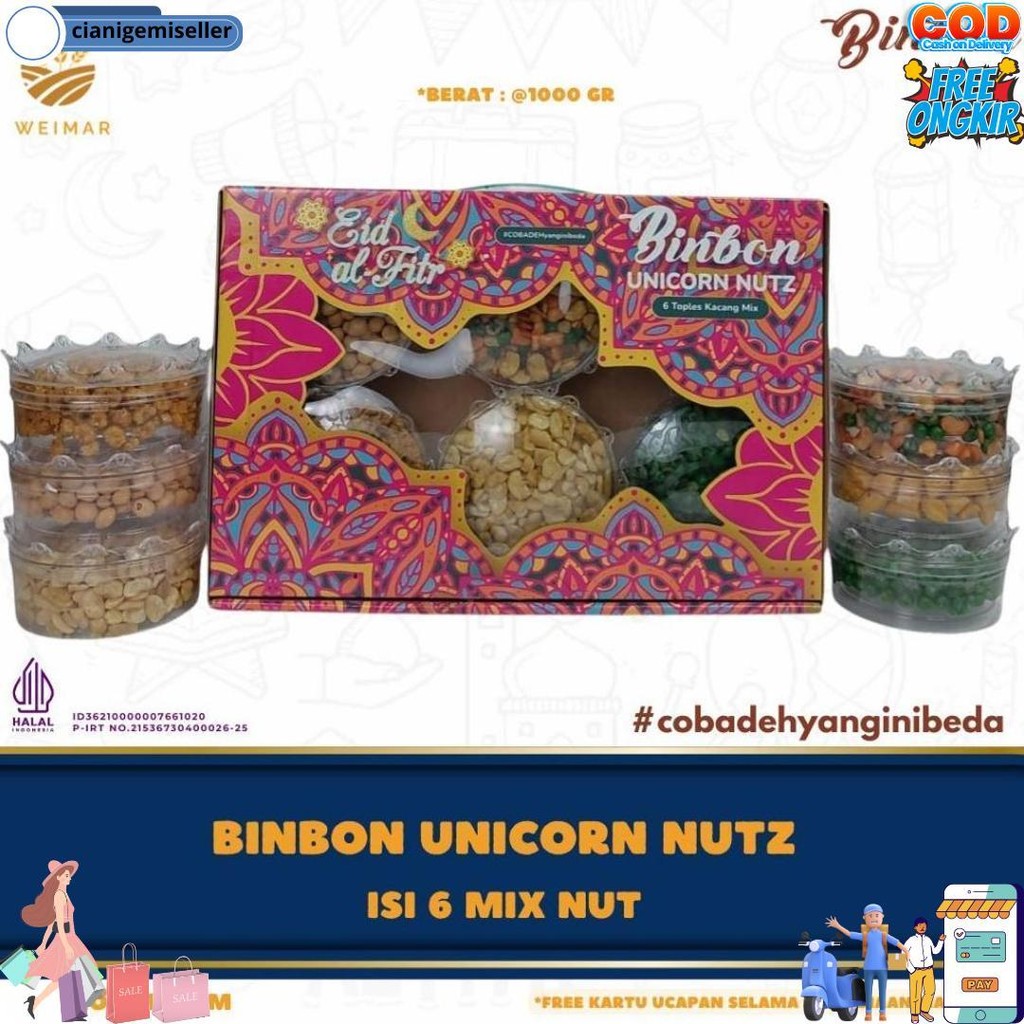 

Binbon Unicorn Nuts - 6 Toples Mix Kacang Snack D Promo Puncak
