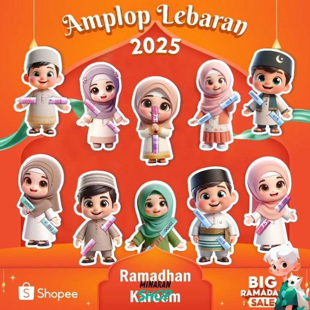 

(50Pcs)Amplop Gemoy Amplop Lebaran 2025 Amplop Karakter Amplop 3D Lucu Amplop Angpao Idul Fitri Lucu Murah