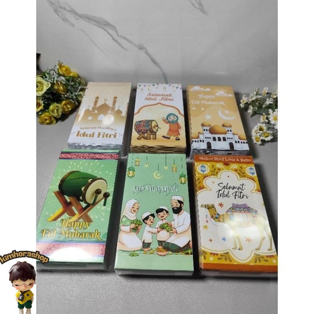 

Amplop Lebaran Idul Fitri Ukuran Besar 7,5 X 16 Cm (1 Pack 50Lembar ) Uang Tanpa Di Lipat Kemasan Mika Karakter Islamik Kualitas Impor Sale