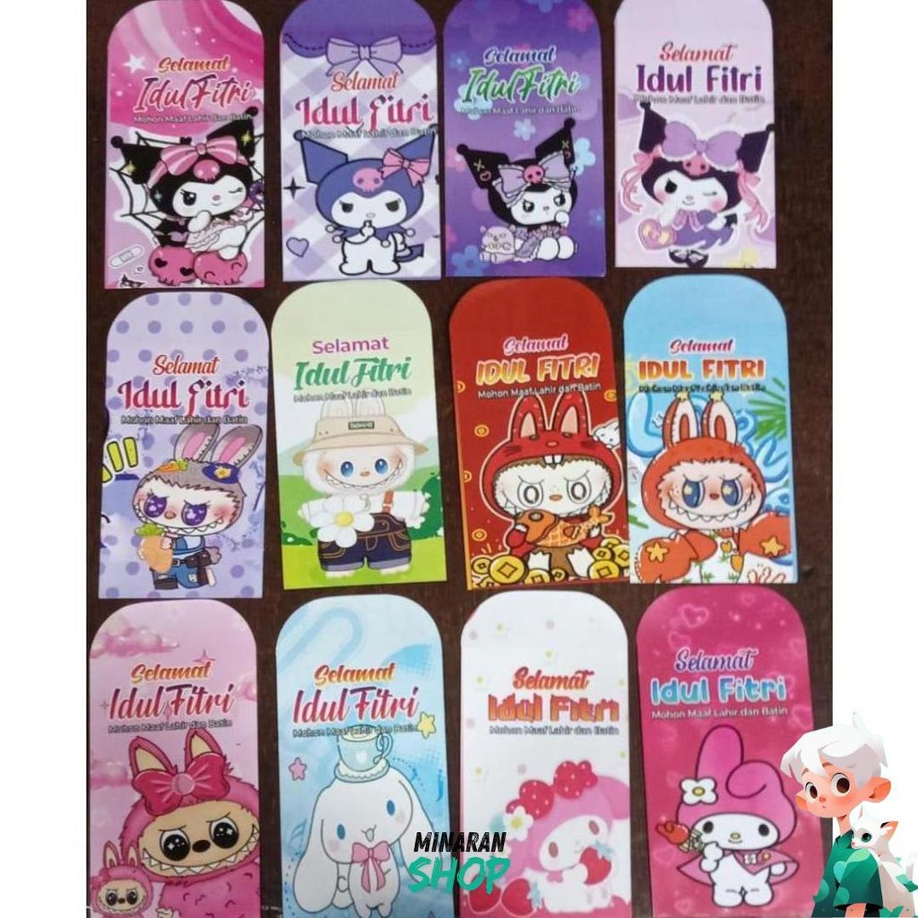 

Ampau / Amplop (Isi 50 Lembar) Lebaran Labubu Kuromi New Uk Medium Uk 11X7Cm Cod