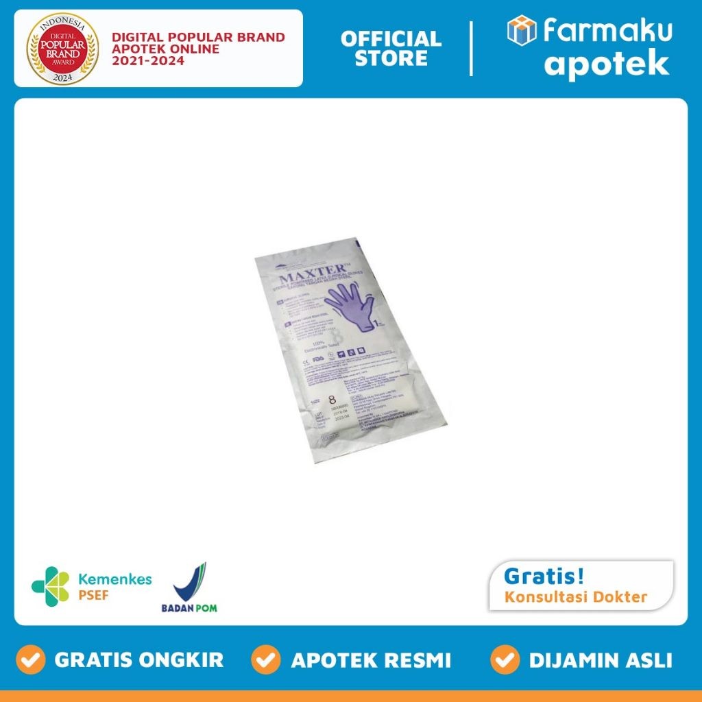 Maxter Gloves Sarung Tangan Steril Size 7.5 1 Pcs
   - ASB