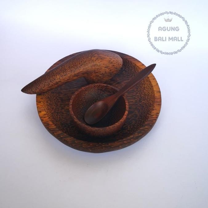 Produk Terbaik] Cobek | cobek kayu aren set mangkok