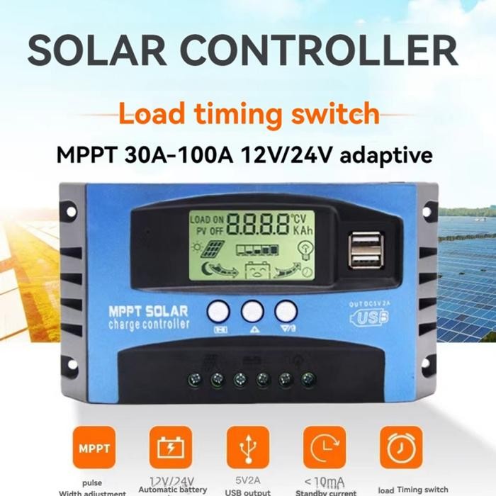 COD Solar Charger Controller MPPT 50A 12V 24V Panel Surya Solar Charger Controller LCD Display