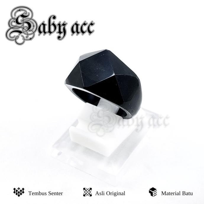 Cincin Batu Black Jade Super Natural Giok Hitam Asli Original