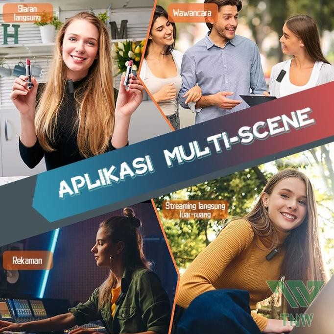 TNW-A9 Mikrofon Lavalier Nirkabel Digital Display Lapel Microphone Mic Terlaris