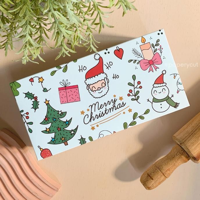 ------] (10 pcs) Box Kotak Kue Cookies Hampers natal/Christmas 20 x 10 x 6 cm Kraft