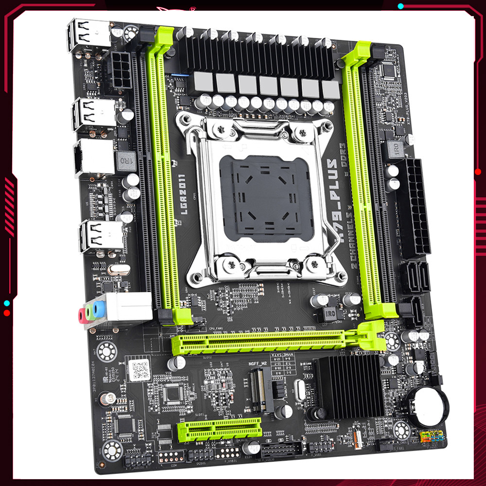 LAGI BERJUANG X79 Plus Gaming Motherboard Set with Intel Xeon E5-V1/V2 LGA2011 PC Mainboard 4*DDR3 N