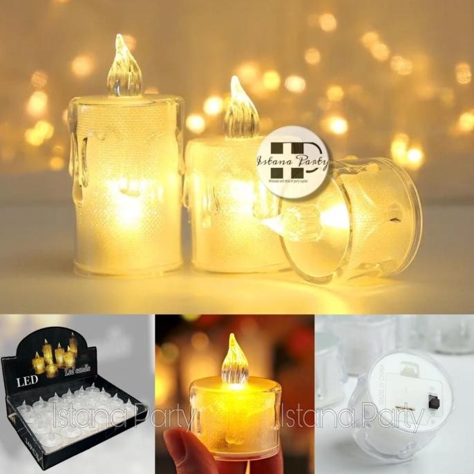 

Silahkan Order] Lilin LED Kristal / Lilin Elektrik / Electric Candle Crystal 5cm Isi 24pcs