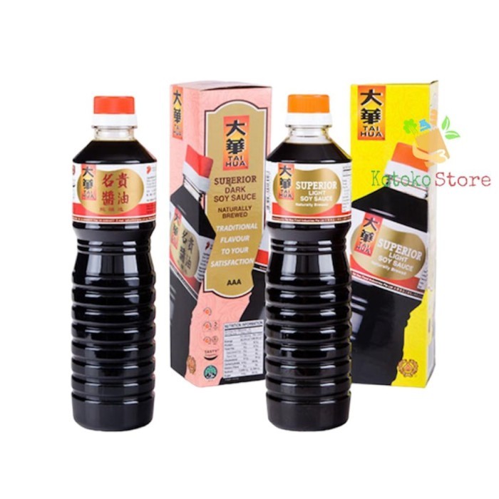 

TAI HUA SUPERIOR LIGHT/DARK SOY SAUCE/TAI HUA KECAP ASIN SUPERIOR 640M KODE 1428