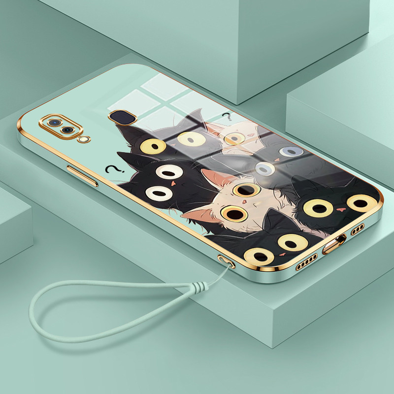 Casing Hp Untuk Samsung Galaxy A20 A30 M10s A20s A21s Case Casing Softcase hitam putih kucing HP Kes