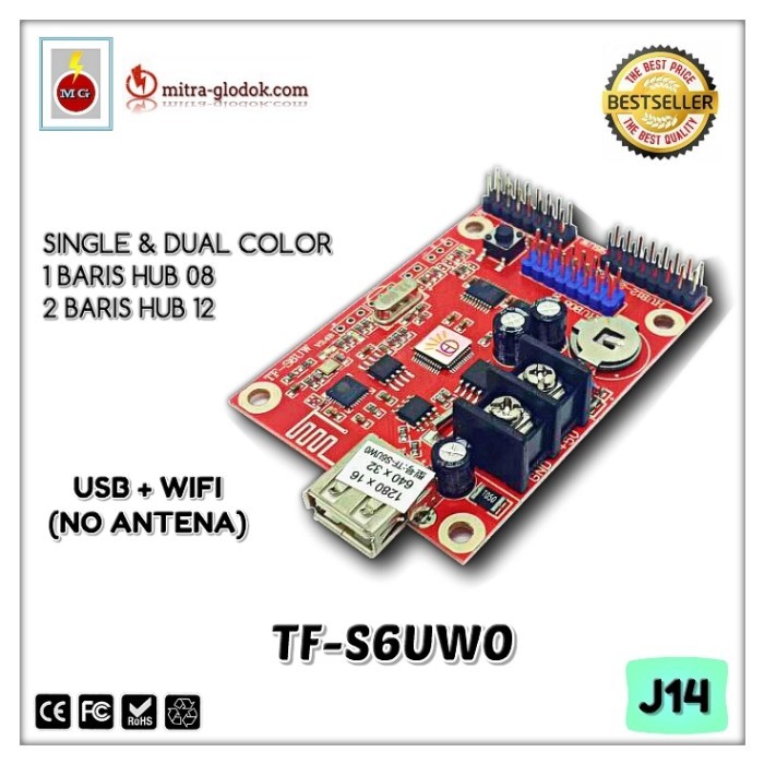 TERLARIS CONTROLLER TF-S6UW0 (PENGGANTI TF-SW) RUNNING TEXT USB + WIFI - J14