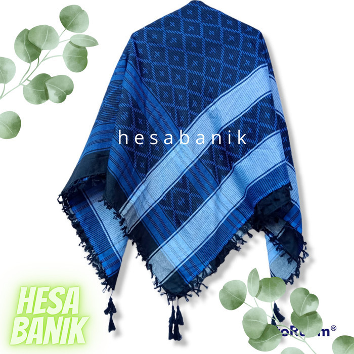Sorban Sorban motif kuncir / sorban imamah / sorban putih / sorban segiempat - songkt biru 03 motif 