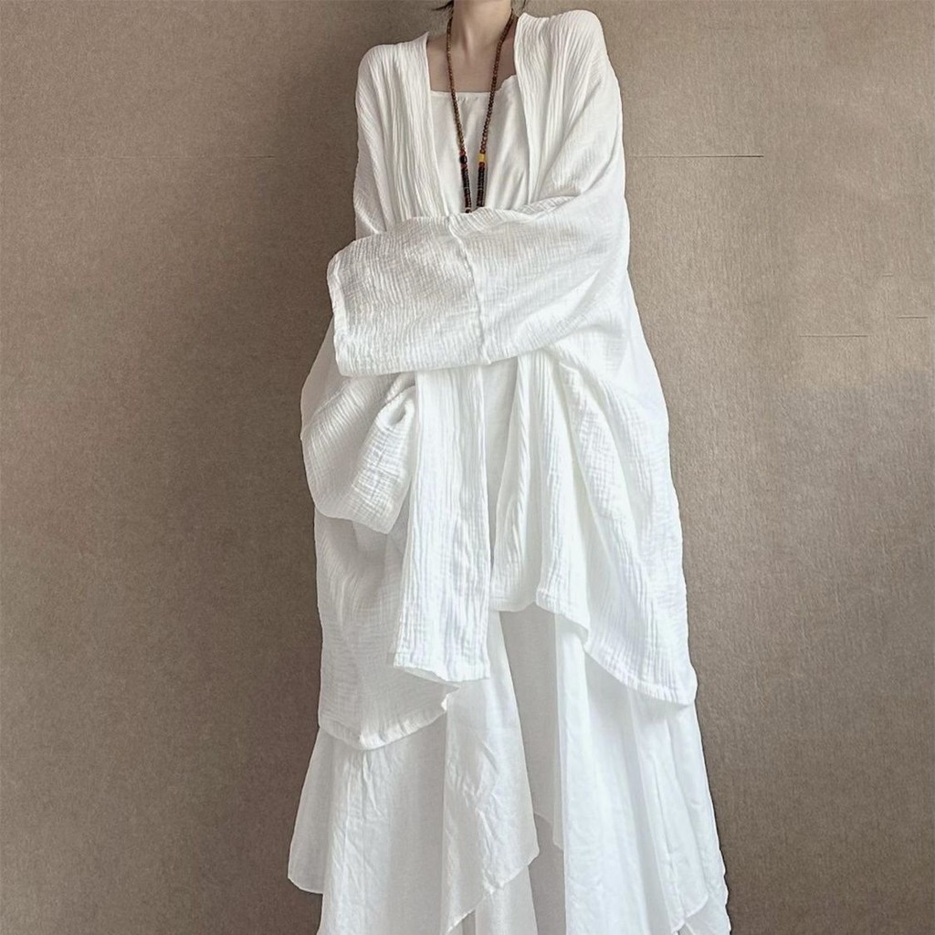 Irregular Elegant Cardigan Sunscreen Baggy Coat Dress Long