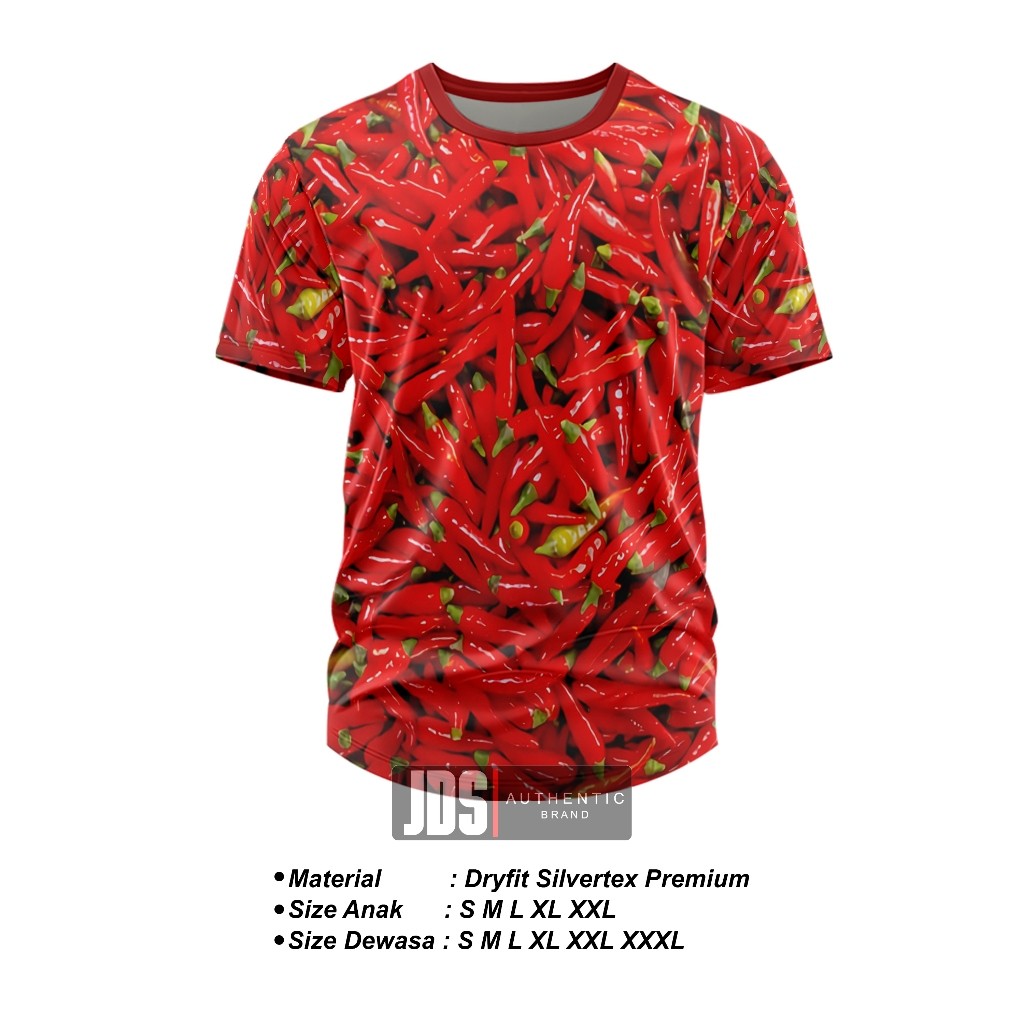 Baju Kaos Jersey Full Print Cabe Rawit Merah