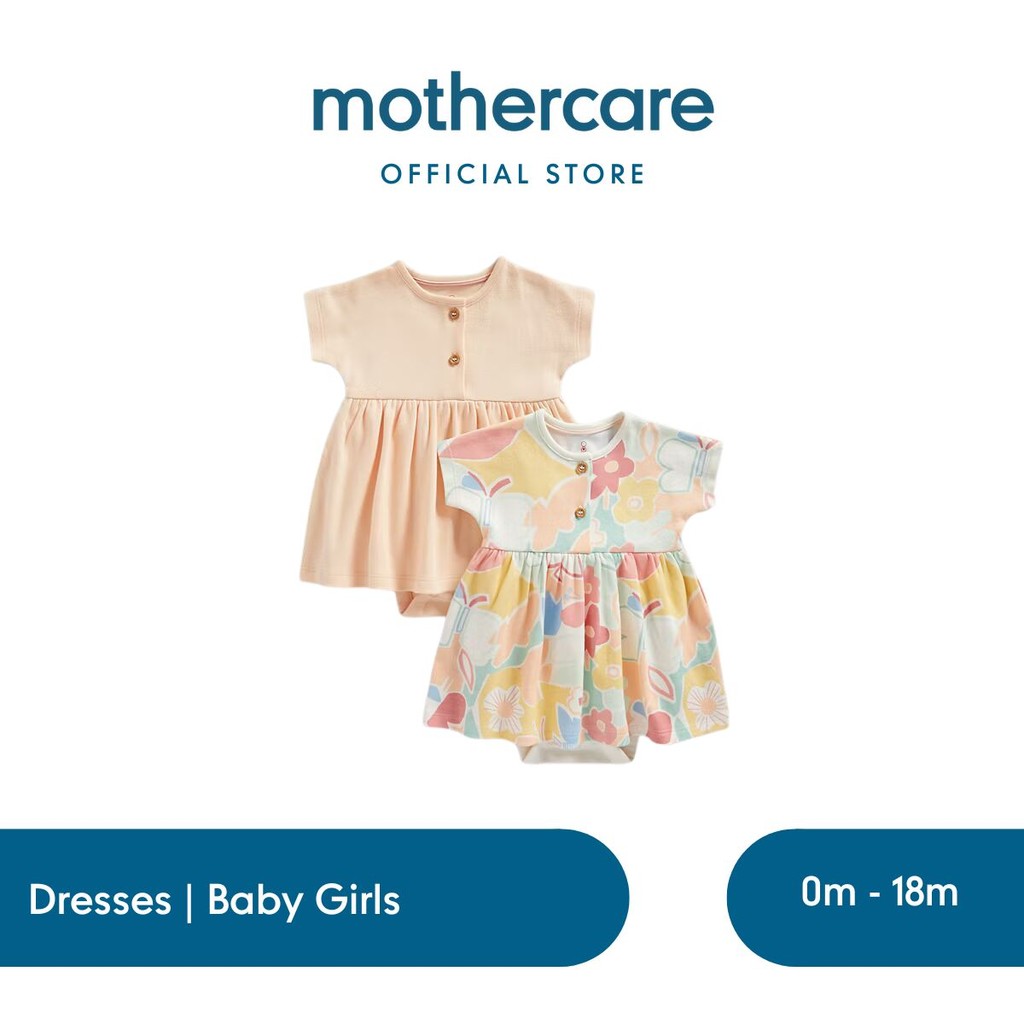 Mothercare Romper Dresses - 2 Pack - Dress Bayi Perempuan (Pink)