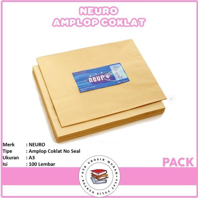 

Sale Khusus Gosend!! Amplop Coklat Ukuran A3 Neuro ( 33 X 42,5 Cm )
