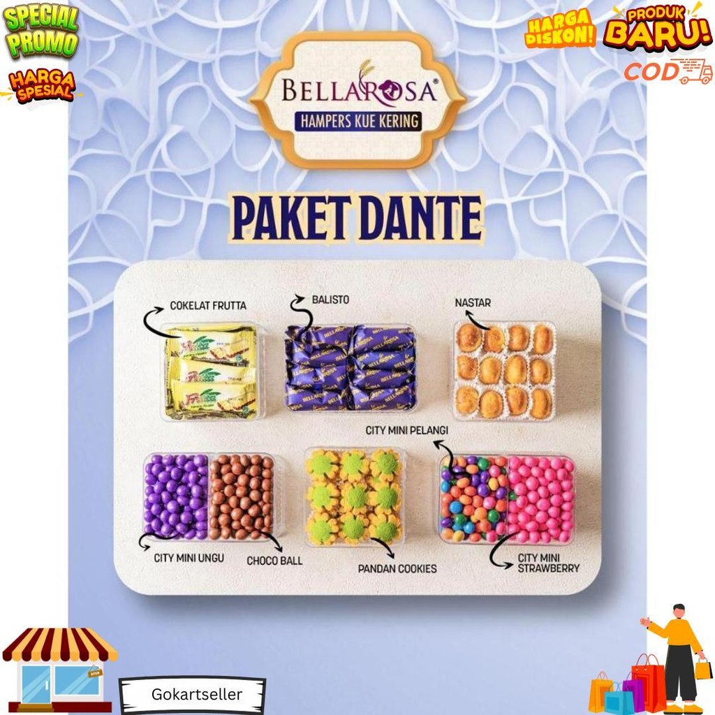 

Paket Lebaran Bellarosa Dante Series / Paket Kue Kering/Kue Lebaran D Gratis Ongkir