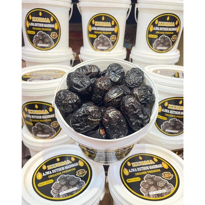 

Kurma Ajwa Ruthob Madinah Organik Premium Ember 850gram