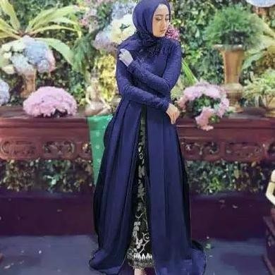 Setelan Gamis Devita 2In1 Saten Velvet Brukat + Rok Batik